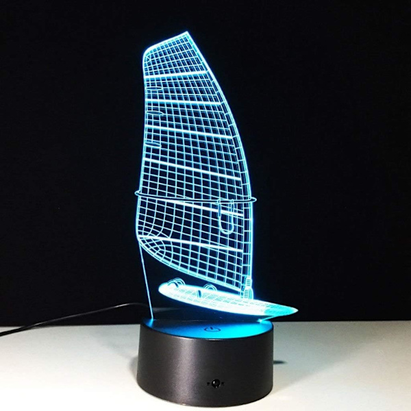 WJ Sängin vieressä oleva lamppu Illuusio LED Yövalo 3D Yövalo LED Illuusio Kolmiulotteinen Kolmiulotteinen Sujuva Purjehdus Yövalo Illuusio LED Valo