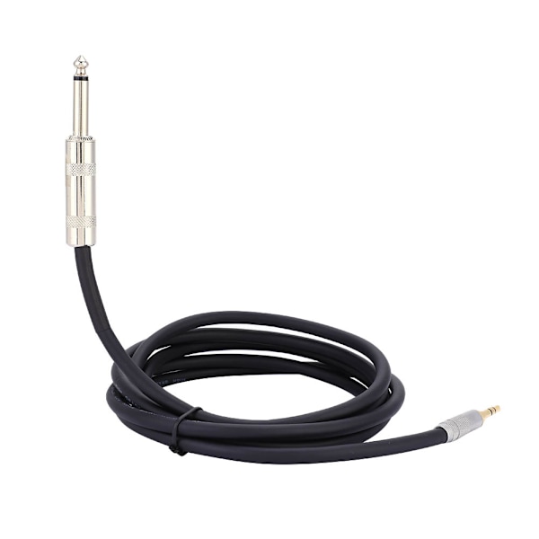 2m 6,35 mm til 3,5 mm adapter lydkabel til mikrofonforstærker guitar (6,35 mm lige hoved)