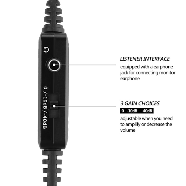 BOYA Universell 3-stifts XLR-hona till 3,5 mm hane Jack Mikrofonkabel Volymjusterbart Tillbehör