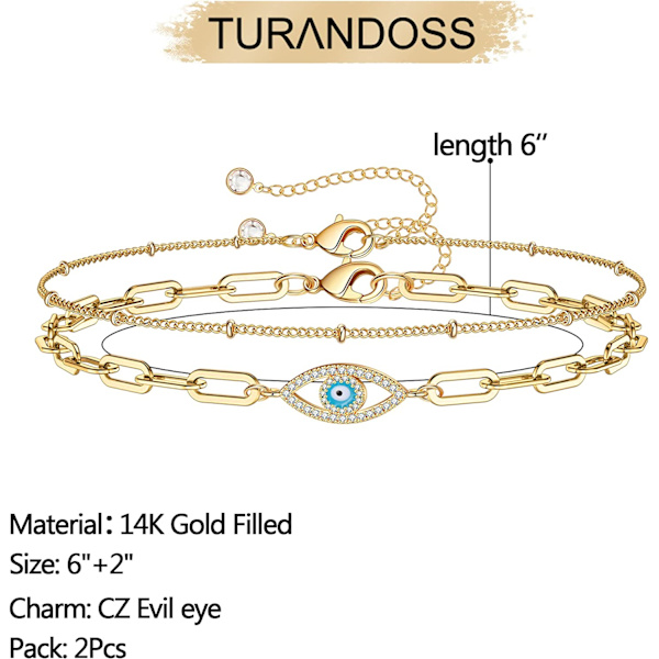 Wekity Delikat Guld Armband för Kvinnor, Justerbart Skiktat Armband, Oval Kedja Guld Armband Dam Smycken