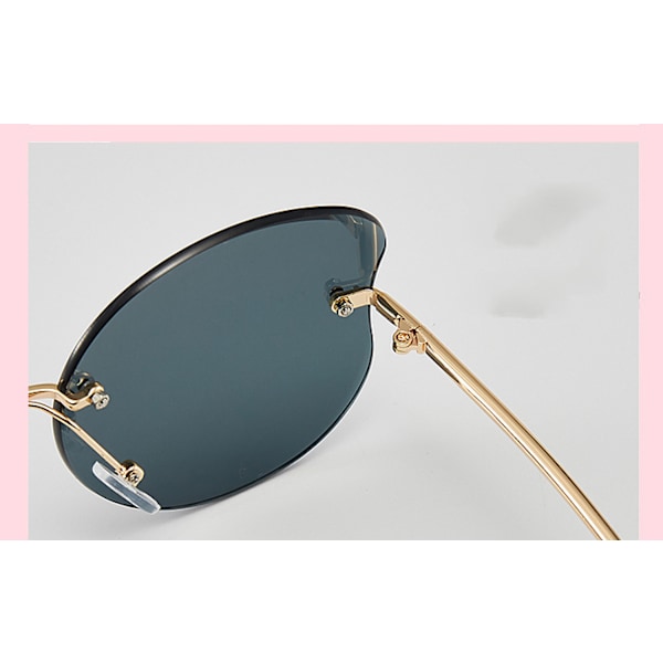 Trendy Retro Polygonal Cut Edge Lens Drenge og Piger Rammeløse Børns Solbriller UV Beskyttelse----Guld Ramme Kaffe Tabletter