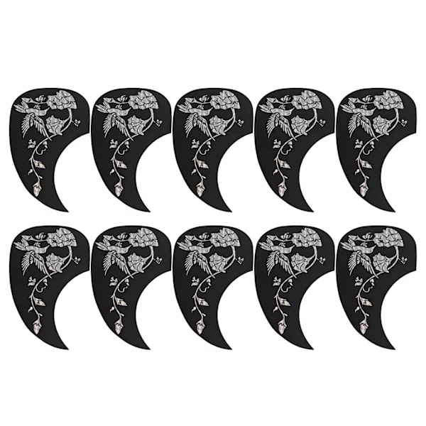10 st gitarrskyddsplattor PVC akustisk gitarr repfria plektrumskydd stränginstrument tillbehör silver