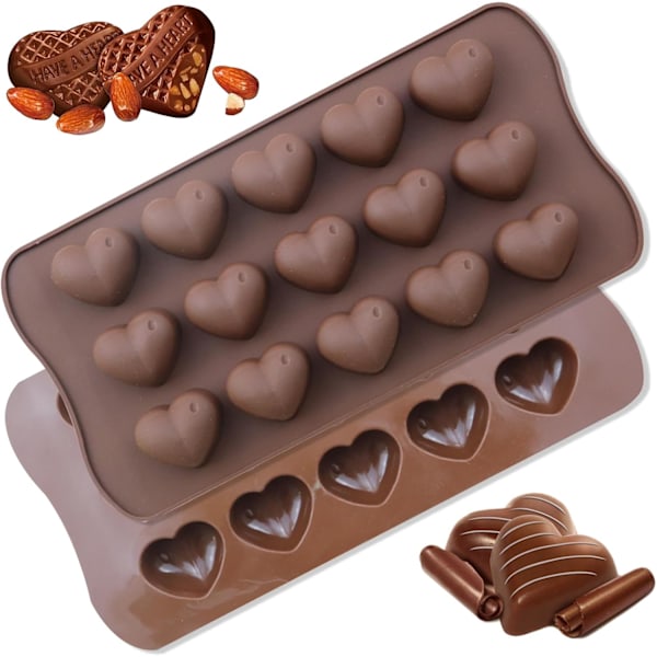2 stk. Silikon Chokoladeforme, Kvadratisk Silikonform, Non-Stick Chokoladebarform, Genanvendelig Slik Protein Silic