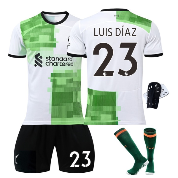 23/24 Liverpool bortefotballsett med sokker og beskyttelsesutstyr 23 LUIS DIAZ #24