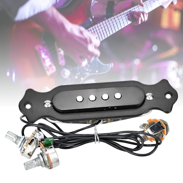 Elektrisk guitar pickup 4 streng guitar tilbehør musikinstrument pickup (sort)