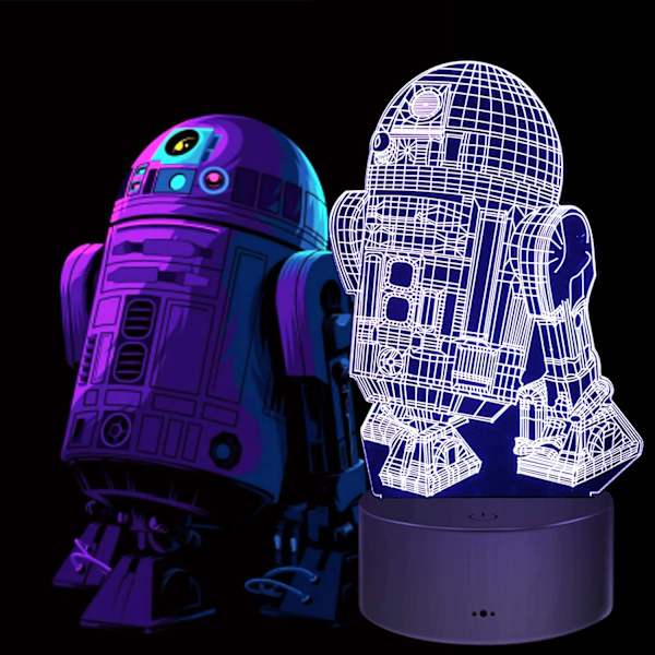3D Illusion Star Wars Natlampe, 4 mønstre med timingfunktion Star Wars Legetøj LED Natlampe til værelsesindretning, Fantastiske fødselsdags- og julegaver Star Wars Combo Pack-D