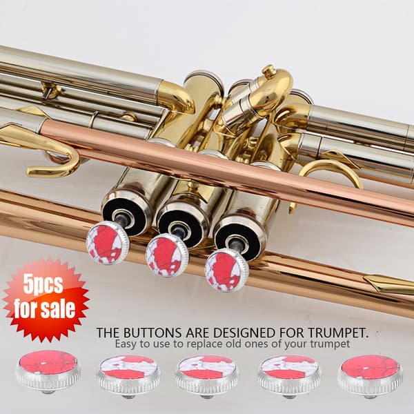 5 stk. Metall Steintrompet Fingerknapper Knapper Sett Reservedeler Tilbehør
