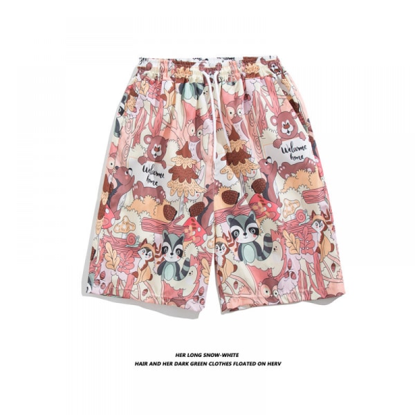 Herre fargerike trykte badeshorts Hot Summer badebukser Sports løping badedrakter med nettingfôr-DK7014