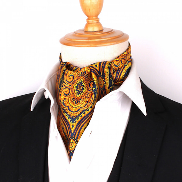 Herre Ascot Slips, Paisley Jacquard Silkevevd Blomster Slips, LD44801