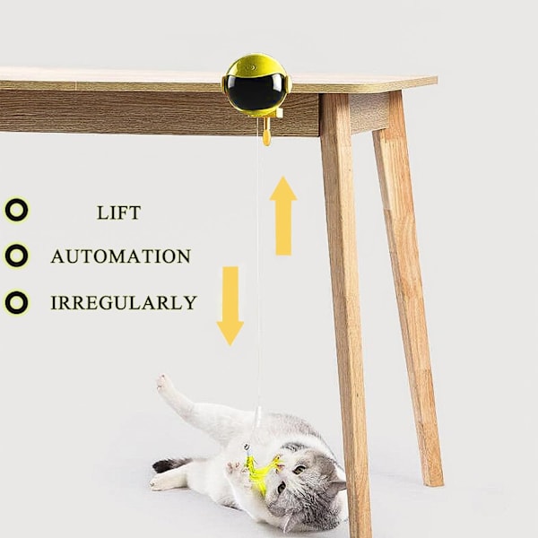 Interaktiva kattleksaker designade för innekatter, mobila kattsfärer med automatisk lek, leksaker designade för små och medelstora katter yellow
