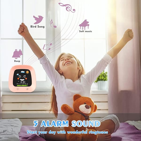 Børnevækkeur, Okay to Wake Clock, børns søvntræningsur med natlys, stereo, NAP-timer