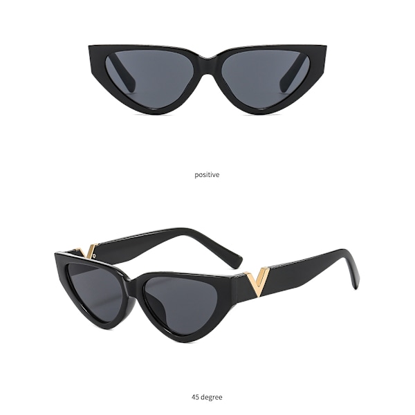Wekity Polariserte Cat Eye Solbriller for Kvinner, Retro Smal Spiss Cateye Dame Solbriller