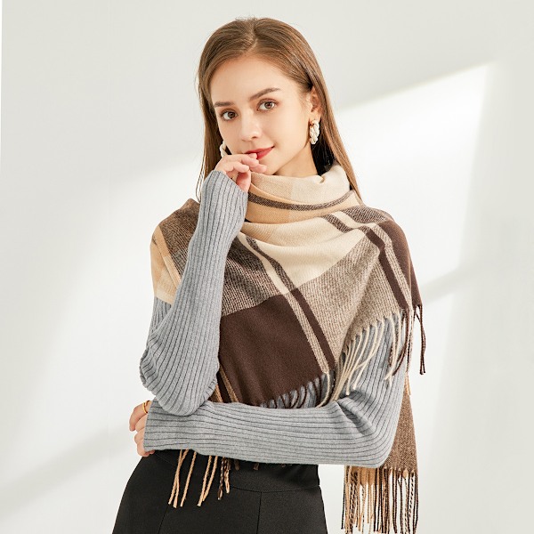 Talvinen Huivi Naisille Shawl Käsintuntuisella Kätevällä Suurikokoinen Huivi