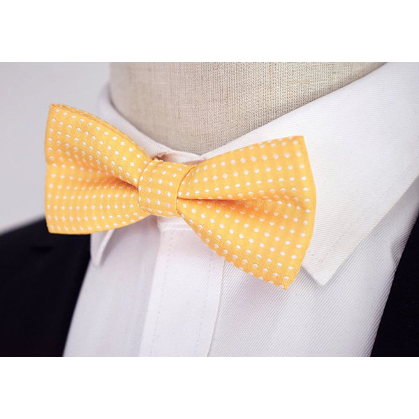 Förbundna Småpojks Polka Dot Fluga Baby Solid Färg Fluga För Barn Gul