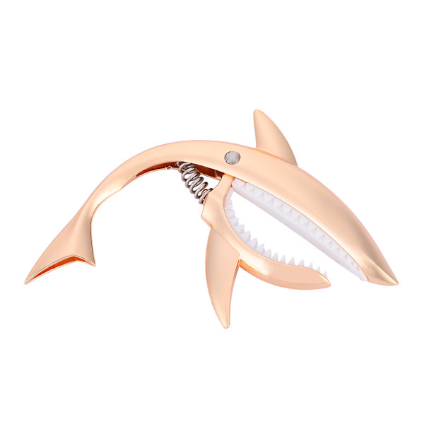 Zink-legering hajdesign gitarr capo snabbväxlingsklämma nyckelutlösning (roséguld)