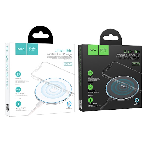 hoco. CW6 Pro Easy Charge 15W Trådløs Hurtigoplader i Aluminiumlegering til iPhone Åndedrætslys Trådløs Oplader