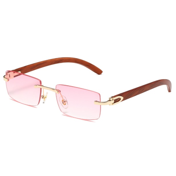 Rektangelmode båglösa solglasögon för kvinnor män Gangster 90-tal ramlösa nyanser retro vintage trendiga glasögon