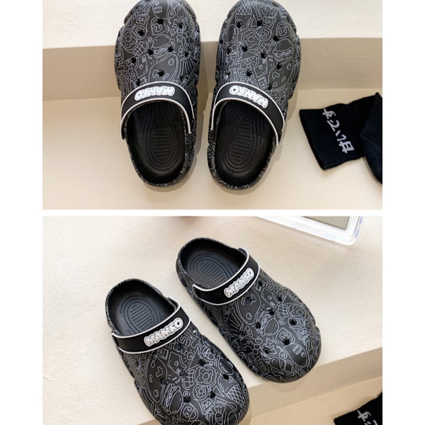 Unisex trädgårdsträskor skor kvinnor män sommar slide på sandaler-svart(44/45 EU)