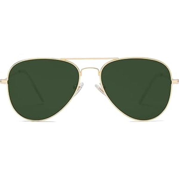 Klassiska Aviator Polariserade Solglasögon för Män Kvinnor Vintage Retro Stil green