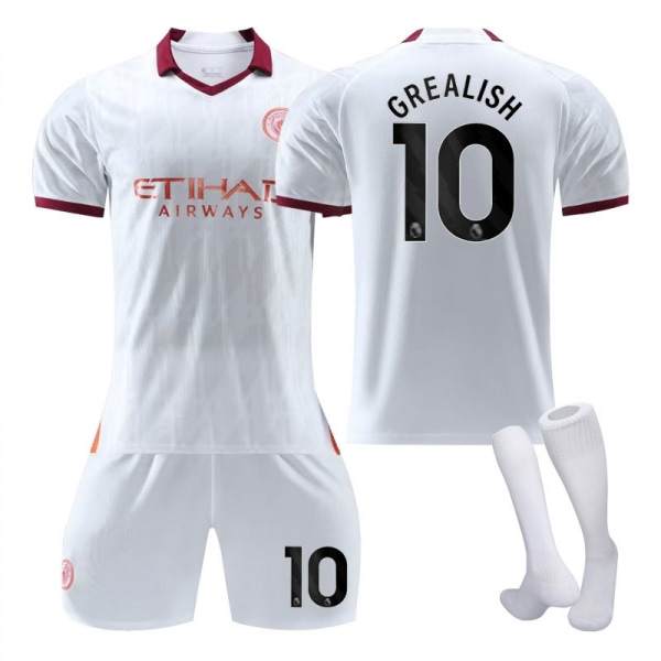 23/24 Manchester City vieraskentän lasten jalkapalloasu sukkineen 10 GREALISH Children's size20