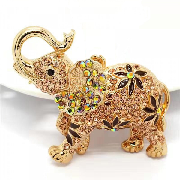 Söta djur nyckelringar för kvinnor Bling elefant nyckelring för flicka handväska eller bilhänge, champagne