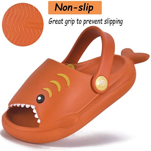 Barnsandaler Gutter Jenter Slidesandal Dinosaur Småbarns Flip Flops Utendørs Innendørs Hjem Barn Sommer Vannsko-----Oransje（150 Yard）