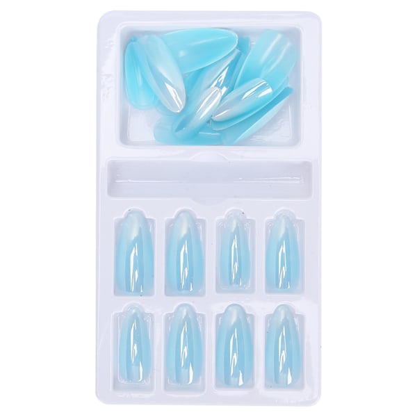 Gradient Pointed Fake Nails Tips Set Colored Full Cover False Nails with Nail FileF745-15