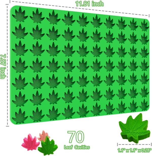 Blad Silikonforme Til Chokolade Gummy Candy, Blad Voks Smelteforme Med Skraber (blad) Green