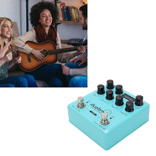 Dual Delay Engine Effekt Elektrisk Guitar Multi-Mode Delays Pedal med 40 Sekunders Stereo Loop
