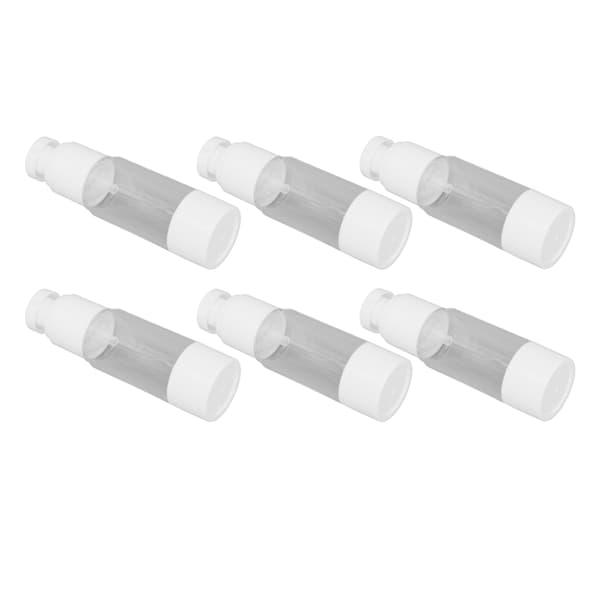 6 st kosmetiska flaskor plast press typ vakuum transparent påfyllningsbar behållare 30 ml
