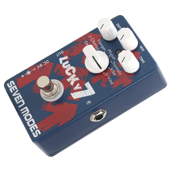 Effektpedal 7 moduser Multieffekter Modulasjonsforsinkelse Faseeffektor Gitartilbehør DC 9V