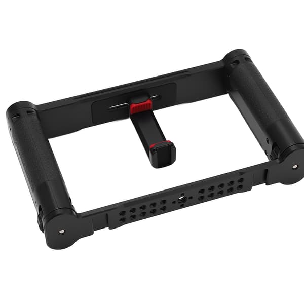 Universal Dobbelt Håndholdt Greb Stabilisator Filmmaking Vlogging Etui Smartphone Video Rig til Actionkamera