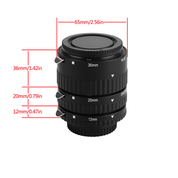 Shoot Auto Focus Forlængerrør 12mm 20mm 36mm Sæt Adapterring til Nikon DSLR-kameraer