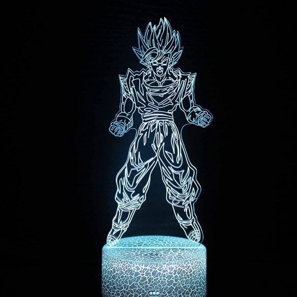 WJ 3D Illusion Anime Lamp, 7 färger växlande 3D Illusion Anime Light, Anime Figur 3D Light Anime för Akryl LED Lamp Anime Led Light för barn Sun Wukong vrålar