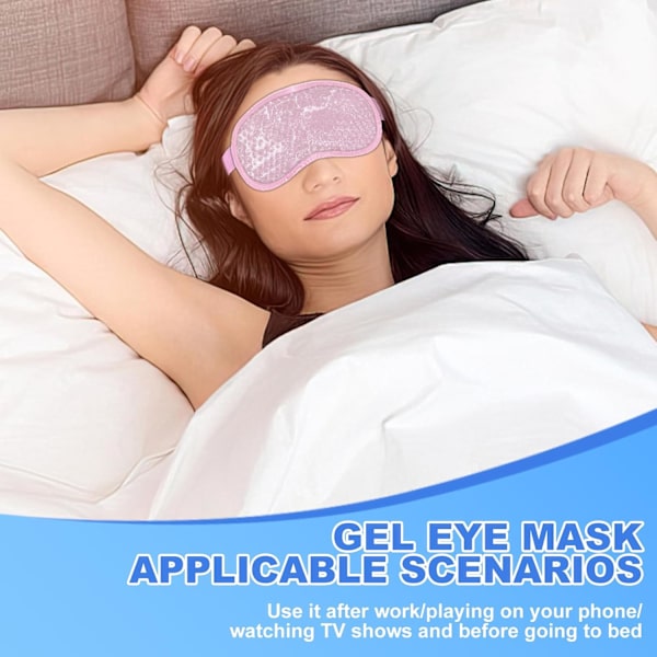 2-pack Kalla Ögonmasker, Återanvändbar Gel Ögonmasker Varm/Kall Terapi Gelpärlor Ögonmasker med Plysch Bakstycke för Huvudvärk/Svullnad/Migrän
