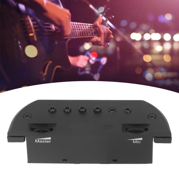 Akustisk gitarr pickup ljudförstärkning hålfri trä gitarr pickup förstärkare med batteri