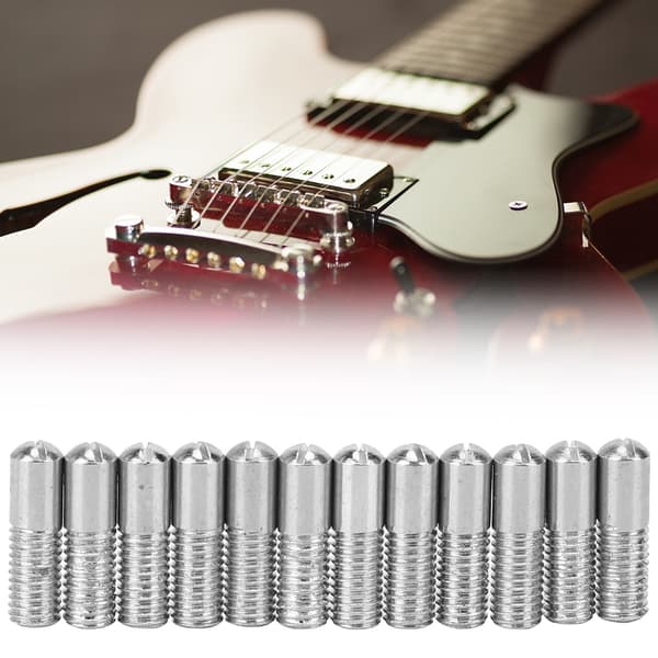 12 st elgitarrskruvar silverstål enkel pickup panel fästelement tillbehör