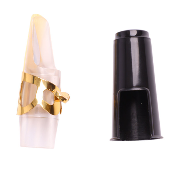 Alto Saxofon Mundstykke Kit Transparent Plast Guld Ligatur Sort Hætte E Flat Sax Instrument Tilbehør