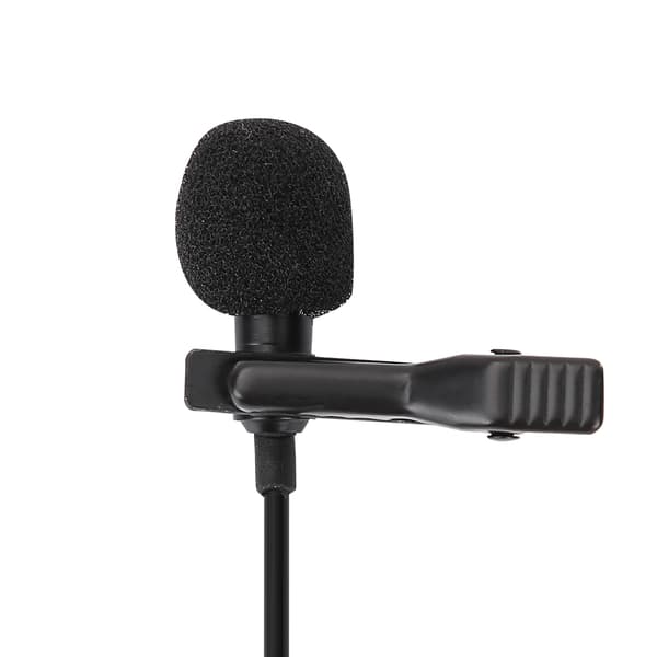 Bærbar Mini Lavalier Clip-on 3,5 mm mikrofon for mobiltelefon