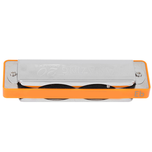 Blues Harmonika 10-Hul Mundharmonika Eb Nøgle ABS Resin Kam Begynder Gaver Professionel (Orange)