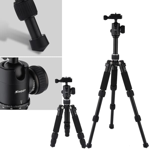 SHOOT 3-sektioners foldbart teleskopstativ 1/4\" kameramonteringsskrue til DSLR