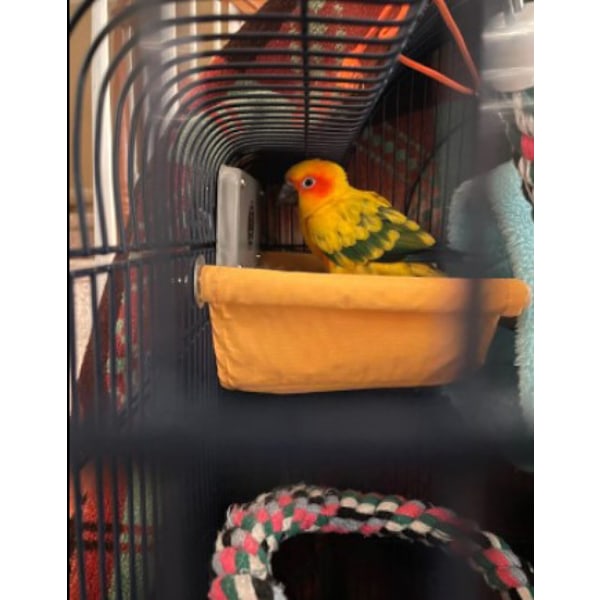 Lintupesän riippuva hammock-vuode lelu lemmikkilinnulle, papukaija hamsterin pesä lämmin hammock irrotettava ja pestävä hammock (koko L)