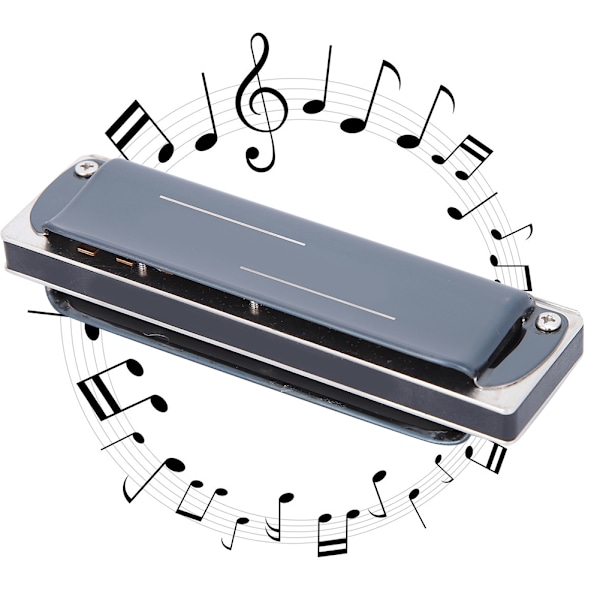 Blues Harp Munnspill 10-Hullers Munnharpe Eb Nøkkel Musikalske Gaver Fosfor Bronse Tone Reed(Svart )