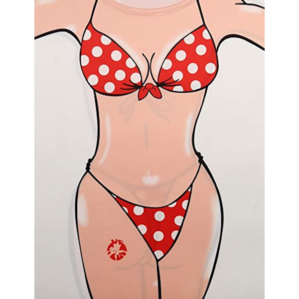 AVEKI Dam Bikini Skjorta Cover Up Kortärmad Söt Bikini Tryckt Cover-Up Lös T-Shirt Klänning Roligt Att Bära, Röd, L