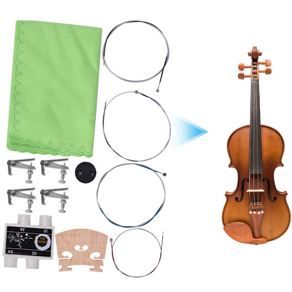 Violintillbehörssats Duksträng Stum Brosträng Justerare Kit för Violinersättningsdel