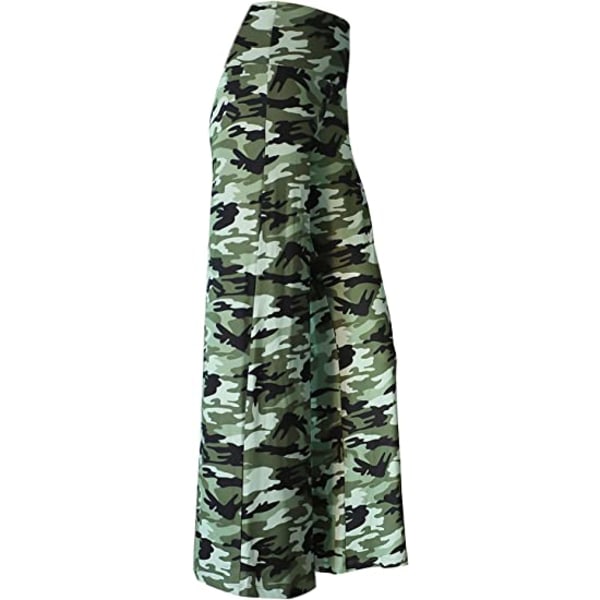 Kvinnors elastiska byxor med vida ben (kamouflage)