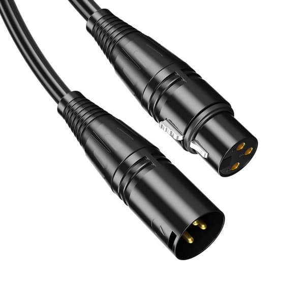 Han til hun lydkabel sort 6 meter PVC kappe fast forbindelse XLR mikrofonkabel til musikinstrument
