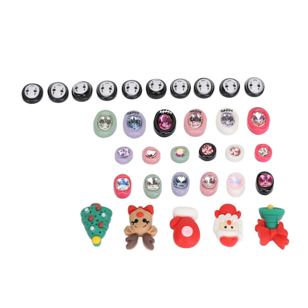 5 pakke tegneserie neglekunst charms søde flere former skinnende harpiks negle rhinestones dekorationer