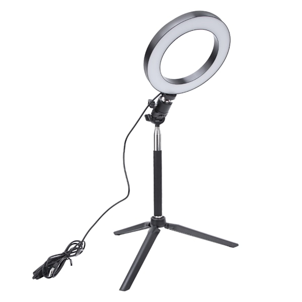 6 tum USB-fotografering Selfie Ring Light LED-fyllningsljus Skrivbordsstativ Selfie-pinne