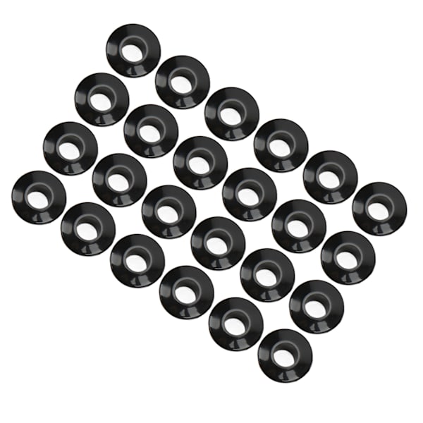 24 stk gitarstrengs knapphylser 10mm høy ytelse plastmateriale halvlukket design gitardeler svart